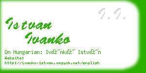 istvan ivanko business card